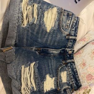 Medium/dark wash shorts with rips